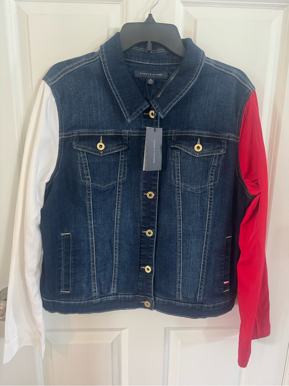 Tommy Hilfiger Colorblock Denim Jacket XL NWT